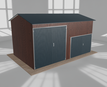 Hala stalowa 6.5x4m dwuspadowa Ciemny orzech Wysoka