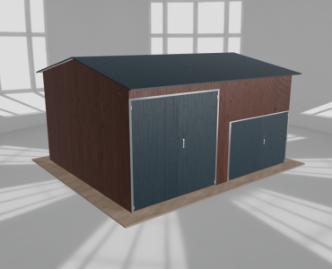 Hala stalowa 6.5x5.5m dwuspadowa Ciemny orzech Wysoka