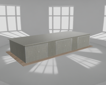 Garaż blaszany 11.5x5m trzystanowiskowy
  spad w tył Ocynk