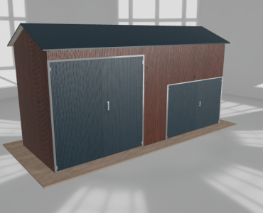 Hala stalowa 7x2.5m dwuspadowa Ciemny orzech Wysoka