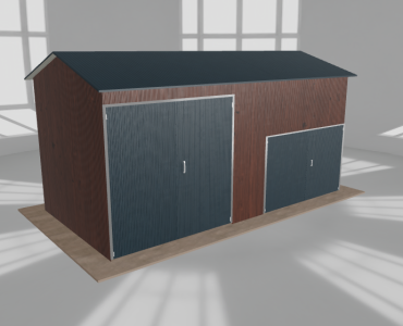 Hala stalowa 7x3.5m dwuspadowa Ciemny orzech Wysoka