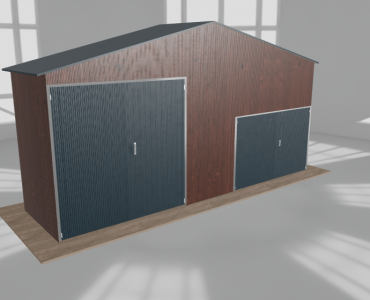 Hala blaszana 7.5x2m dwuspadowa Ciemny orzech Wysoka