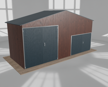 Hala blaszana 7.5x3m dwuspadowa Ciemny orzech Wysoka