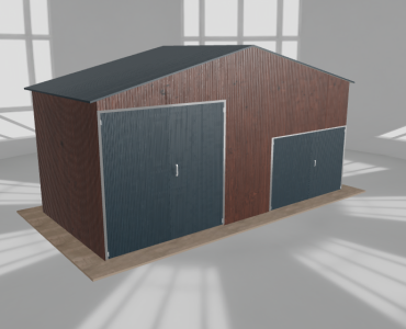 Hala blaszana 7.5x3.5m dwuspadowa Ciemny orzech Wysoka