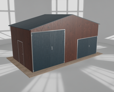 Hala blaszana 7.5x4m dwuspadowa Ciemny orzech Wysoka