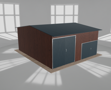 Hala stalowa 7x8m dwuspadowa Ciemny orzech Wysoka