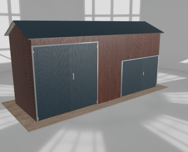 Hala stalowa 7.5x2.5m dwuspadowa Ciemny orzech Wysoka