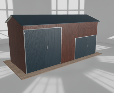 Hala stalowa 7.5x3m dwuspadowa Ciemny orzech Wysoka
