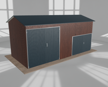 Hala stalowa 7.5x3.5m dwuspadowa Ciemny orzech Wysoka