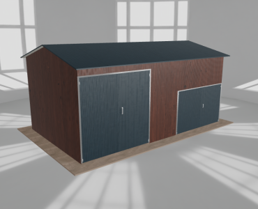 Hala stalowa 7.5x4.5m dwuspadowa Ciemny orzech Wysoka