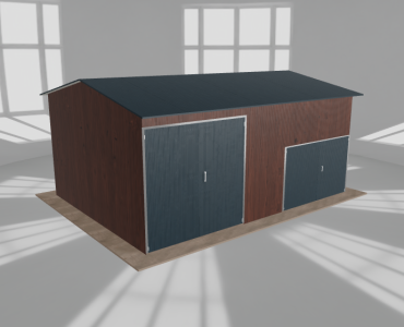 Hala stalowa 7.5x5.5m dwuspadowa Ciemny orzech Wysoka