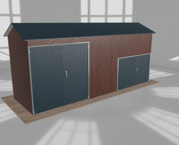 Hala stalowa 8x2.5m dwuspadowa Ciemny orzech Wysoka