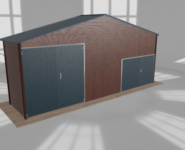 Hala blaszana 8.5x2m dwuspadowa Ciemny orzech Wysoka