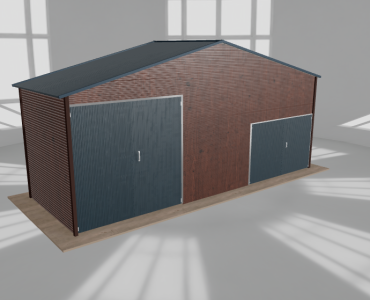 Hala blaszana 8.5x3m dwuspadowa Ciemny orzech Wysoka