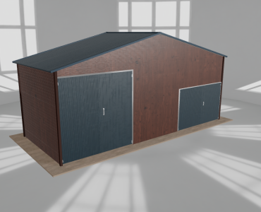 Hala blaszana 8.5x3.5m dwuspadowa Ciemny orzech Wysoka