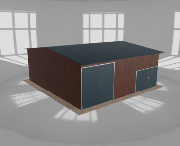 Hala stalowa 8.5x9m dwuspadowa Ciemny orzech Wysoka