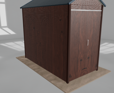 Hala blaszana 2x4m dwuspadowa Ciemny orzech Wysoka
