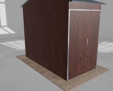 Hala stalowa 2x4m dwuspadowa Ciemny orzech Wysoka