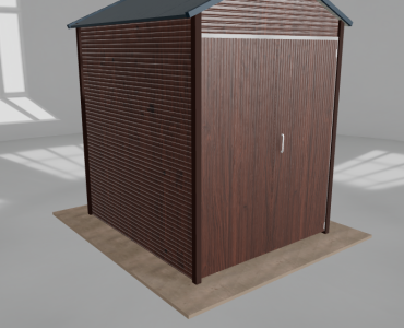 Hala blaszana 2.5x3m dwuspadowa Ciemny orzech Wysoka