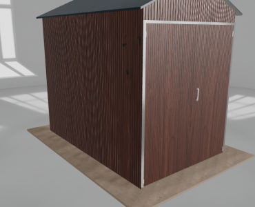 Hala blaszana 2.5x4m dwuspadowa Ciemny orzech Wysoka