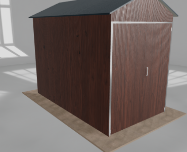 Hala blaszana 2.5x4.5m dwuspadowa Ciemny orzech Wysoka