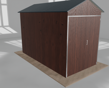 Hala blaszana 2.5x5m dwuspadowa Ciemny orzech Wysoka