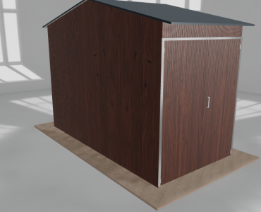 Hala stalowa 2.5x5m dwuspadowa Ciemny orzech Wysoka