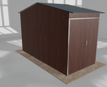 Hala stalowa 2.5x5.5m dwuspadowa Ciemny orzech Wysoka