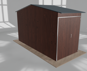 Hala stalowa 2.5x6m dwuspadowa Ciemny orzech Wysoka