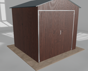 Hala blaszana 3.5x3.5m dwuspadowa Ciemny orzech Wysoka