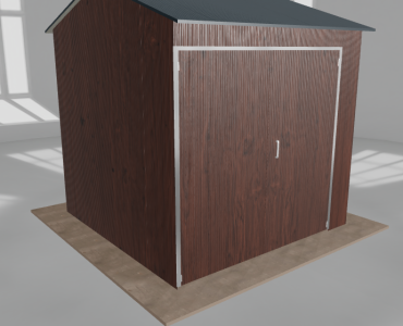 Hala stalowa 3.5x3.5m dwuspadowa Ciemny orzech Wysoka