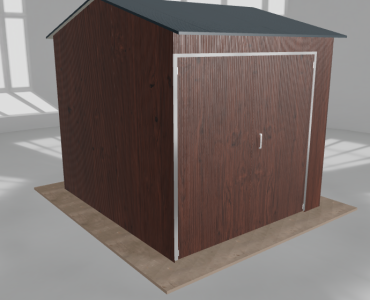 Hala stalowa 3.5x4m dwuspadowa Ciemny orzech Wysoka