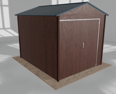 Hala blaszana 3.5x4.5m dwuspadowa Ciemny orzech Wysoka
