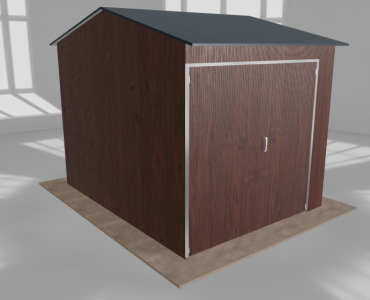 Hala stalowa 3.5x4.5m dwuspadowa Ciemny orzech Wysoka