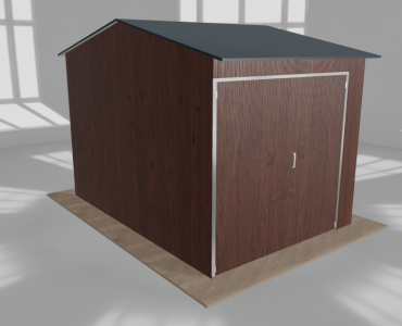Hala stalowa 3.5x5m dwuspadowa Ciemny orzech Wysoka