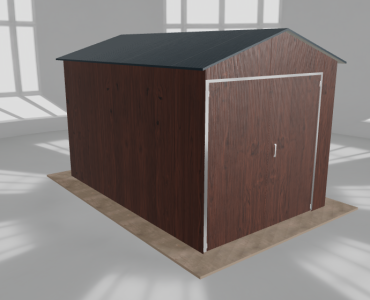 Hala blaszana 3.5x5.5m dwuspadowa Ciemny orzech Wysoka