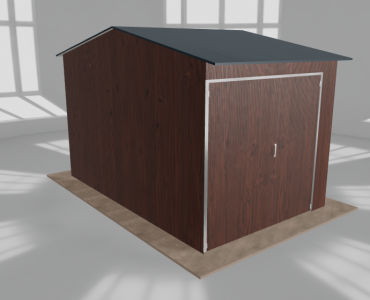 Hala stalowa 3.5x5.5m dwuspadowa Ciemny orzech Wysoka