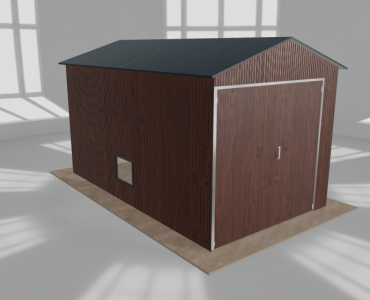 Hala blaszana 3.5x6m dwuspadowa Ciemny orzech Wysoka