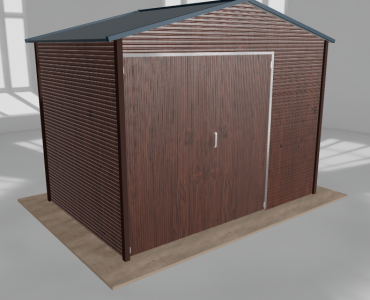 Hala blaszana 4.5x3m dwuspadowa Ciemny orzech Wysoka