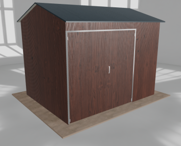 Hala stalowa 4.5x3.5m dwuspadowa Ciemny orzech Wysoka