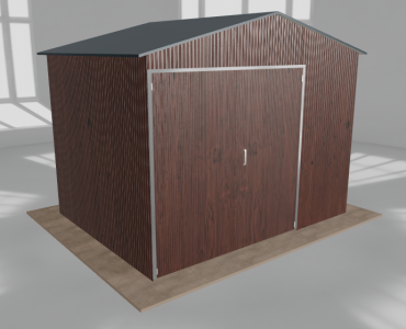Hala blaszana 4.5x3.5m dwuspadowa Ciemny orzech Wysoka