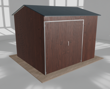 Hala stalowa 4.5x4m dwuspadowa Ciemny orzech Wysoka