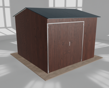 Hala stalowa 4.5x4.5m dwuspadowa Ciemny orzech Wysoka