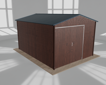 Hala blaszana 4.5x6m dwuspadowa Ciemny orzech Wysoka