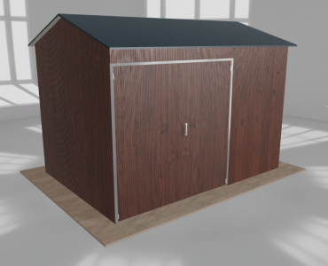 Hala stalowa 5x3.5m dwuspadowa Ciemny orzech Wysoka