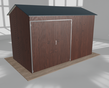 Hala stalowa 5.5x3m dwuspadowa Ciemny orzech Wysoka