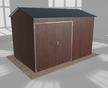 Hala stalowa 5.5x3.5m dwuspadowa Ciemny orzech Wysoka