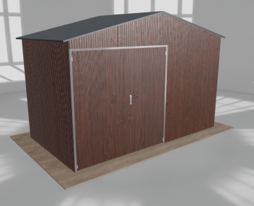 Hala blaszana 5.5x3m dwuspadowa Ciemny orzech Wysoka