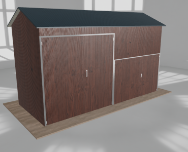 Hala stalowa 6x2.5m dwuspadowa Ciemny orzech Wysoka