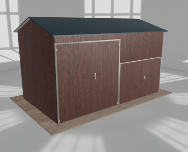 Hala stalowa 6x3.5m dwuspadowa Ciemny orzech Wysoka